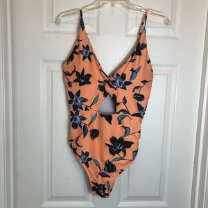 Zaful Floral Cutout One-Piece Swimsuit Size XL